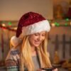 Unyqoos® Luxe fluwelen kerstmuts met pailletten en pluche rand voor feesten