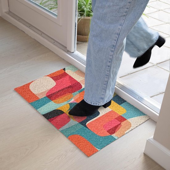 Unyqoos® Kleurrijke en deurmat voor binnen met antislip en vuilabsorptie
