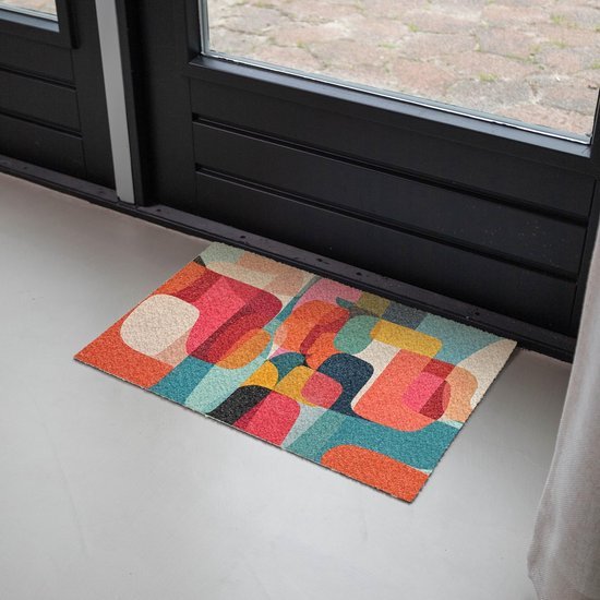 Unyqoos® Kleurrijke en deurmat voor binnen met antislip en vuilabsorptie
