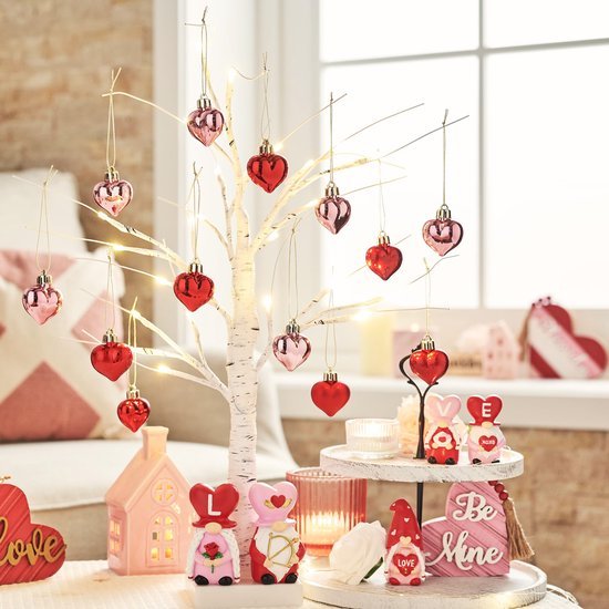 550x550-31715.jpg Unyqoos® Set van 16 hartvormige kerstballen voor feestelijke en romantische decoratie