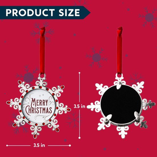 550x550-31721.jpg Unyqoos® Sneeuwvlok Kerstfoto-ornament voor Persoonlijke Boomdecoratie met Rode Edelstenen