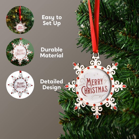 550x550-31724.jpg Unyqoos® Sneeuwvlok Kerstfoto-ornament voor Persoonlijke Boomdecoratie met Rode Edelstenen