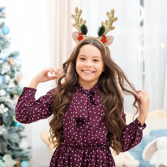 Unyqoos® Feestelijke haarband met rendiergewei voor Kerst en andere gelegenheden