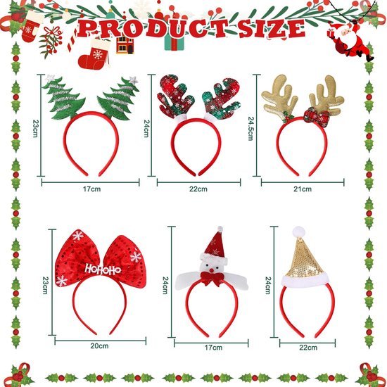 550x550-31756.jpg Unyqoos® Set van zes kleurrijke kersthaarbanden met diverse feestelijke ontwerpen