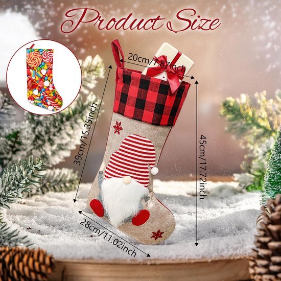 550x550-31772.jpg Unyqoos® Set van 2 grote kerstsokken voor decoratie en vulling met cadeaus