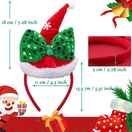 Unyqoos® Feestelijke Kerstaccessoires Set met Hoofdbanden en Brilmonturen