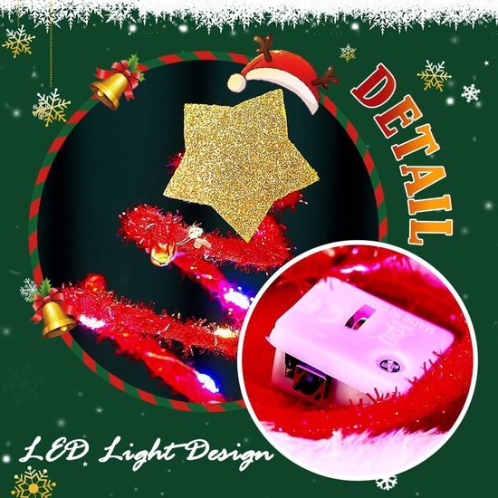 Unyqoos® Lichtgevende kersthaarband met LED-verlichting voor feestelijke gelegenheden