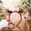 Unyqoos® Feestelijke haarband met rendiergewei en kerstdecoraties voor dames