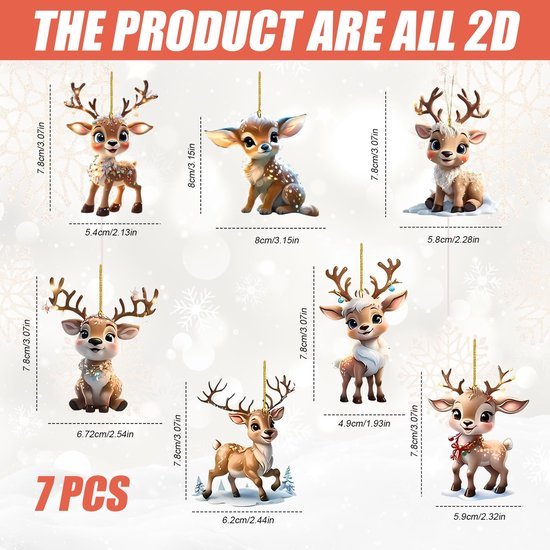 550x550-31804.jpg Unyqoos® Set van 7 decoratieve rendierornamenten voor kerstboom en interieur