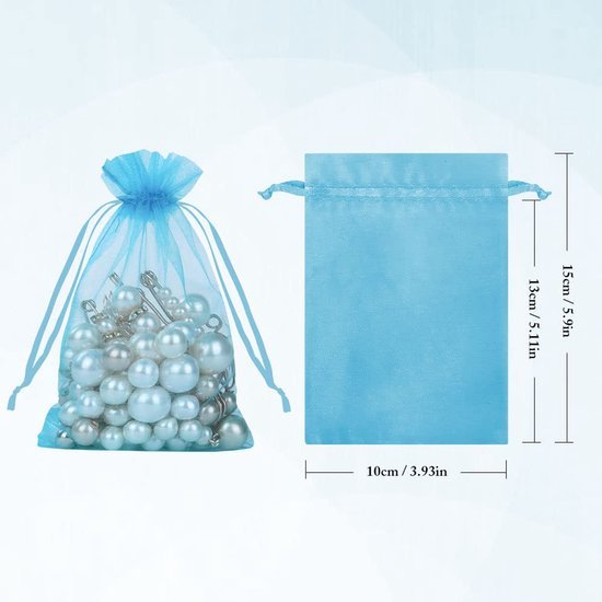 Unyqoos® Stijlvolle Organza Cadeauzakjes voor Bruiloften en Feestdagen - 100 Stuks, 10 x 15 cm
