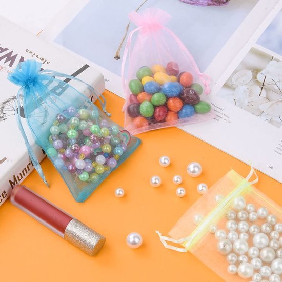 Unyqoos® Stijlvolle Organza Cadeauzakjes voor Bruiloften en Feestdagen - 100 Stuks, 10 x 15 cm