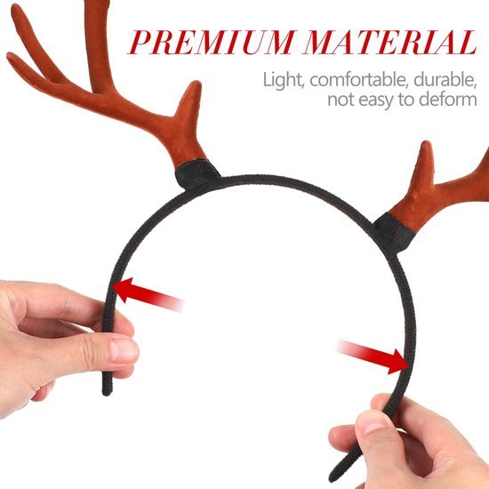 Unyqoos® Feestelijke rendiergewei-hoofdband voor volwassenen en kinderen, kerstaccessoire