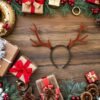 Unyqoos® Feestelijke rendiergewei-hoofdband voor volwassenen en kinderen, kerstaccessoire