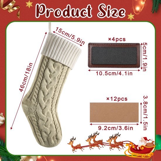 550x550-31846.jpg Unyqoos® Set van vier grote gebreide kerstkousen voor een sfeervolle decoratie