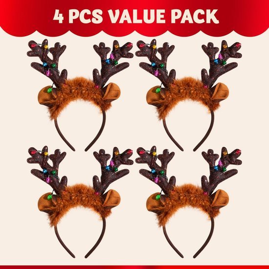 550x550-31852.jpg Unyqoos® Set van twee feestelijke rendieren hoofdbanden met LED-verlichting voor kerst