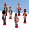 Unyqoos® Set van 6 Houten Notenkraker Soldaat Ornamenten voor Kerstboomdecoratie