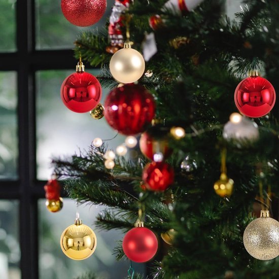 550x550-31879.jpg Unyqoos® Set van 48 decoratieve kerstballen in rood en goud voor binnen en buiten