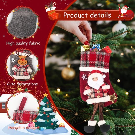 Unyqoos® Feestelijke Kerstsokken Set met Sneeuwman en Rendier Motieven voor Decoratie