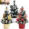 Unyqoos® Set van drie kleurrijke miniatuur kerstbomen voor sfeervolle decoratie