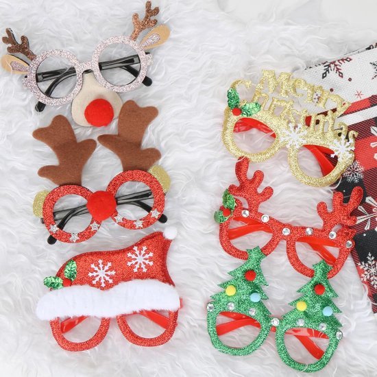 550x550-31894.jpg Unyqoos® Set van 6 feestelijke kerstbrillen voor een sprankelend kerstfeest