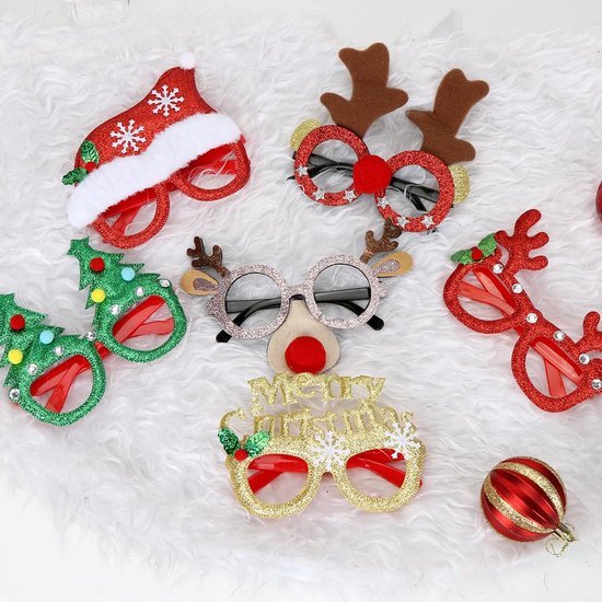 550x550-31895.jpg Unyqoos® Set van 6 feestelijke kerstbrillen voor een sprankelend kerstfeest