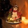 Unyqoos® Houten Sneeuwpop Decoratie met Vogel voor Kerstmis als Cadeau en Sfeermaker