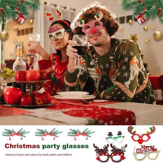 550x550-31912.jpg Unyqoos® Set van vier feestelijke brillen voor kerstdecoratie en fotosessies