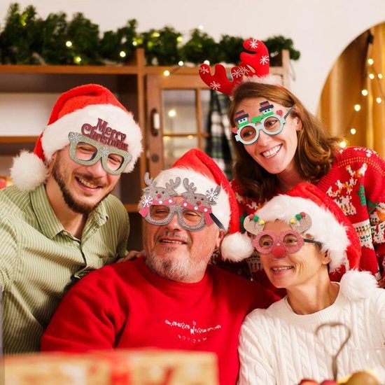 550x550-31915.jpg Unyqoos® Set van vier feestelijke brillen voor kerstdecoratie en fotosessies