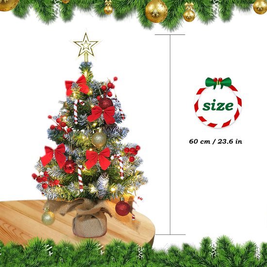 Unyqoos® Compacte kunstkerstboom met verlichting en decoraties voor sfeervolle kerst
