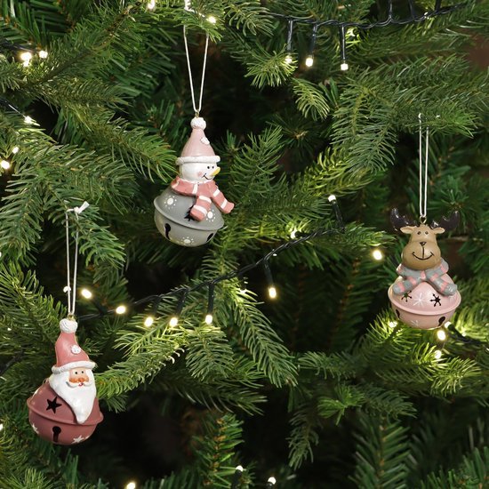 Unyqoos® Sfeervolle 3-delige Kerstdecoratieset met Kerstman, Sneeuwpop en Rendier