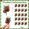 550x550-31947.jpg Unyqoos® Set van 20 kunstdennentakken met bessen en dennenappels voor feestelijke decoratie
