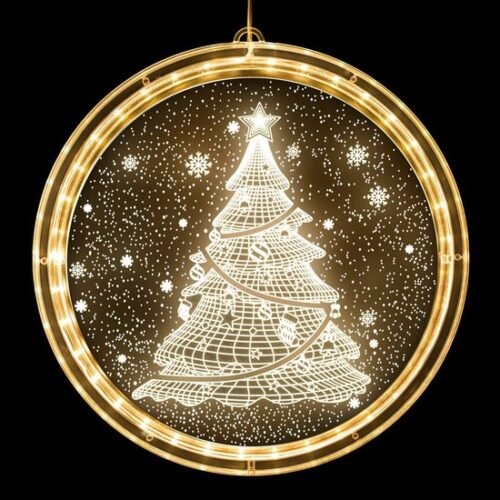 550x550-31966.jpg Unyqoos® Sfeervolle 3D Kerstboom Raamverlichting met Warm Wit Licht voor Binnen en Buiten