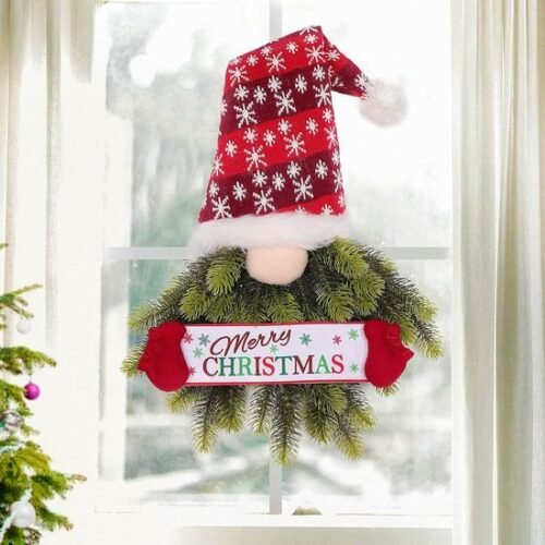Unyqoos® Decoratieve Kerstkrans met Zweedse Kabouter voor Huis en Tuin
