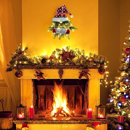 Unyqoos® Decoratieve Kerstkrans met Zweedse Kabouter voor Huis en Tuin