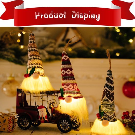 550x550-31977.jpg Unyqoos® Set van vijf sfeervolle kerstkabouters met LED-verlichting voor binnengebruik