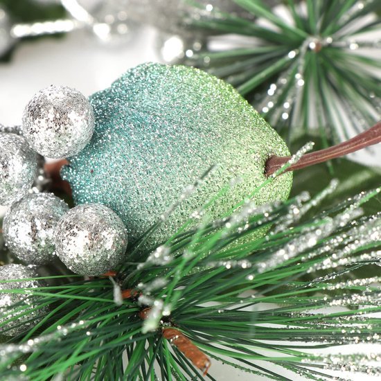 Unyqoos® Set van vier decoratieve takken met appels voor feestelijke kerstversiering