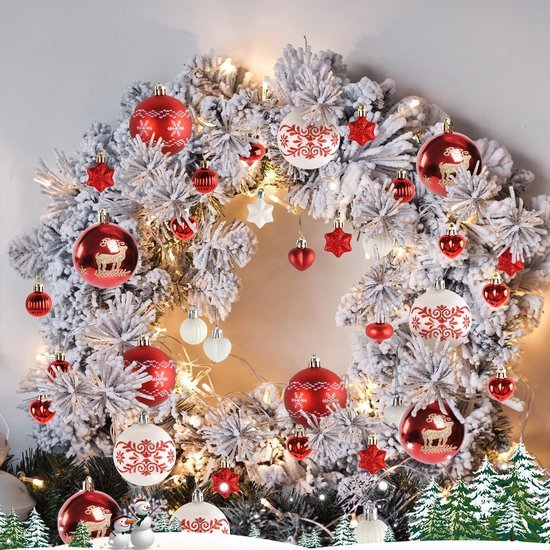 550x550-32024.jpg Unyqoos® Set van 52 kunststoffen kerstballen in diverse kleuren voor feestelijke decoratie