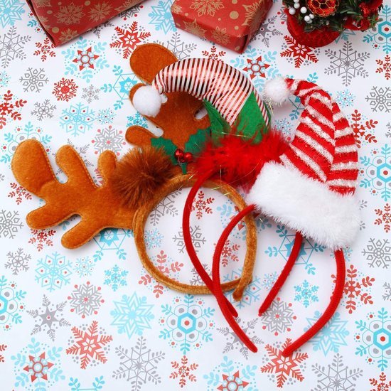550x550-32026.jpg Unyqoos® Set van 6 Kerst Hoofdbanden met Rendiergewei en Feestelijke Motieven
