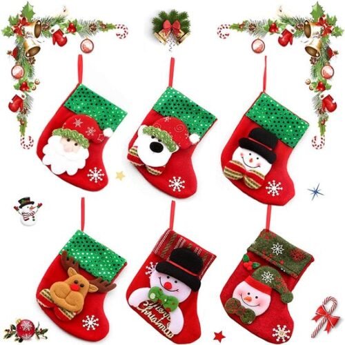 550x550-32031.jpg Unyqoos® Set van 6 feestelijke kerstsokken voor decoratie en cadeauverpakking
