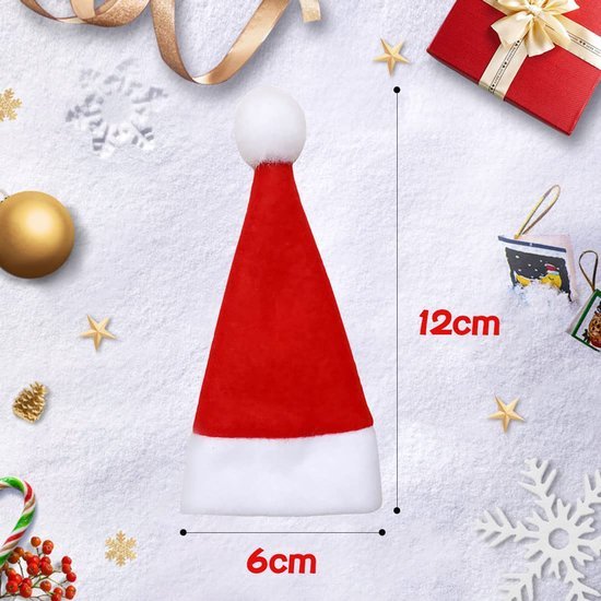 550x550-32059.jpg Unyqoos® Set van 10 feestelijke kersttafeldecoraties in de vorm van mini-kerstmutsen