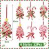 Unyqoos® Set van 12 decoratieve kerstsuikerstokken voor feestelijke boomversiering