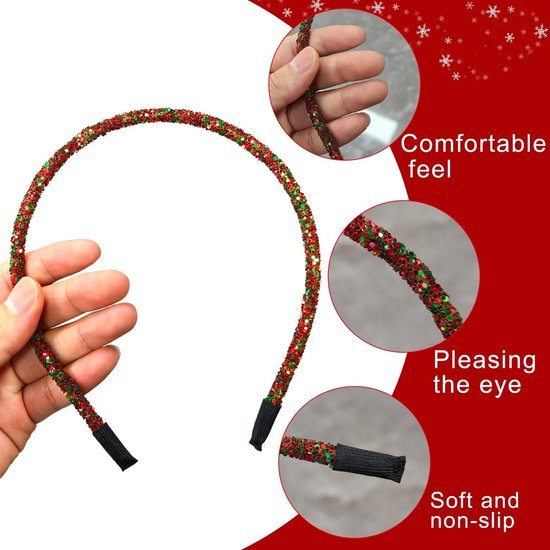 Unyqoos® Feestelijke haarband met pailletten voor kerst en andere gelegenheden