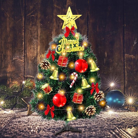 Unyqoos® Compacte kerstboom met sfeervolle verlichting en decoraties voor binnen