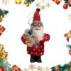 Unyqoos® Charmante staande kerstmanfiguur met rode pluche outfit voor feestelijke decoratie