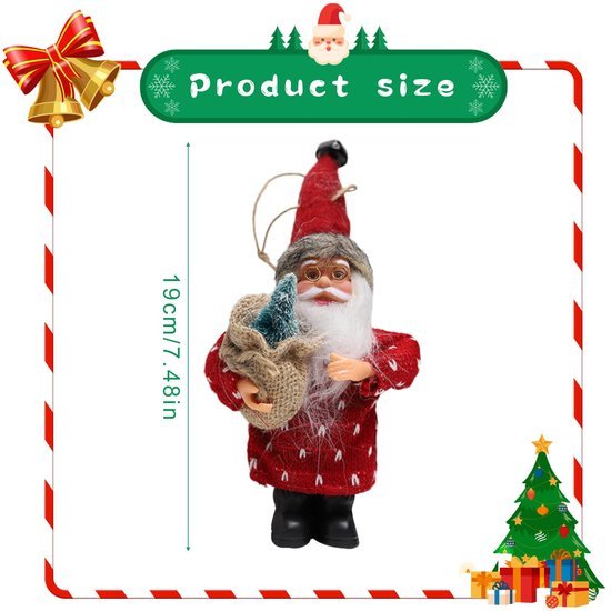 Unyqoos® Charmante staande kerstmanfiguur met rode pluche outfit voor feestelijke decoratie