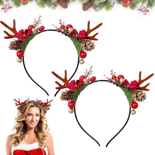Unyqoos® Feestelijke haaraccessoires met rendiergewei en bloemen voor diverse gelegenheden