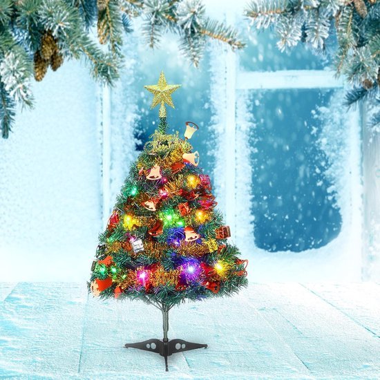 Unyqoos® Compacte kunstkerstboom met verlichting voor sfeervolle tafeldecoratie