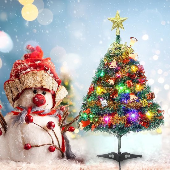 Unyqoos® Compacte kunstkerstboom met verlichting voor sfeervolle tafeldecoratie