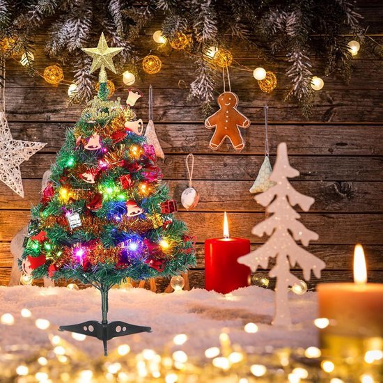 Unyqoos® Compacte kunstkerstboom met verlichting voor sfeervolle tafeldecoratie