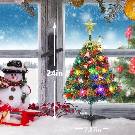 Unyqoos® Compacte kunstkerstboom met verlichting voor sfeervolle tafeldecoratie